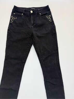 d. jeans Black Skinny Jeans with Gold Studs
